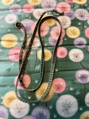 Beaded Leather Wrap Bracelet Necklace - Turquoise & Brown